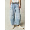 2026 TEMU Fashion Casual Women's Loose Wide-Leg Pants Mid-Low Waist Washed Denim Trousers