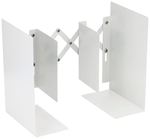Carl Office Equipment Extendable Bookends, Keeps Documents, A4 Size, and Catalogs Organized, White, ALB-77-W