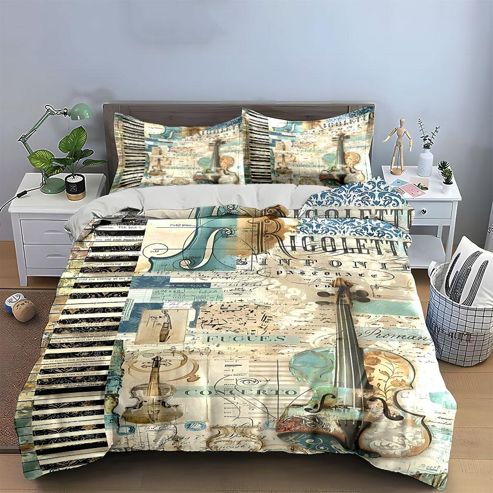 Musical Instruments and Notes. Bedding Sets Duvet Cover Sets Duvet Covers Pillowcases(1* Duvet Cover 2* Pillowcases Without Duvet Insert)