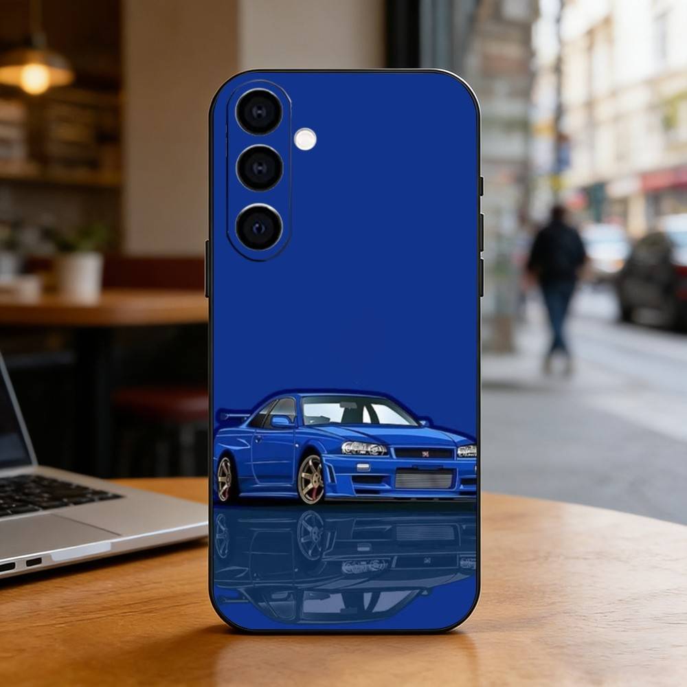 JDM Tokyo Drift Sports Car Male Men Phone Case For Samsung Galaxy A73,A72,A71,A70,A53,A52,A51,Soft Silicone Black Cover