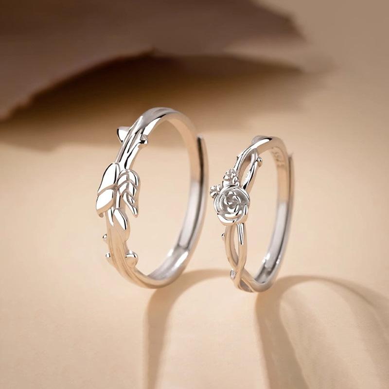 2pcs Couple 925 Sterling Silver Rings Sparkly Zircon for Women and Men Superior Luxury Wedding Jewelry Anniversary Gift