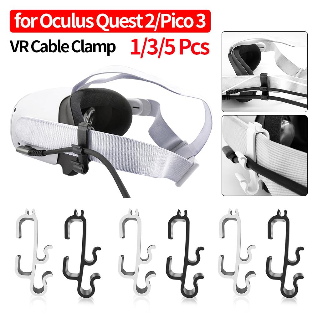 Fissaggio a Morsetto con Fibbia per Cavo VR Fissacavo Dati Clip per Cavo per Oculus Quest 2/Quest 3/Pico 3/Pico 4 Link Cinghia Standard per Visore VR Accessori