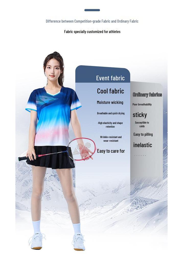 Premium Quick-Dry Badminton Jersey Set - Unisex Short Sleeve Team Uniform for Competition & Training