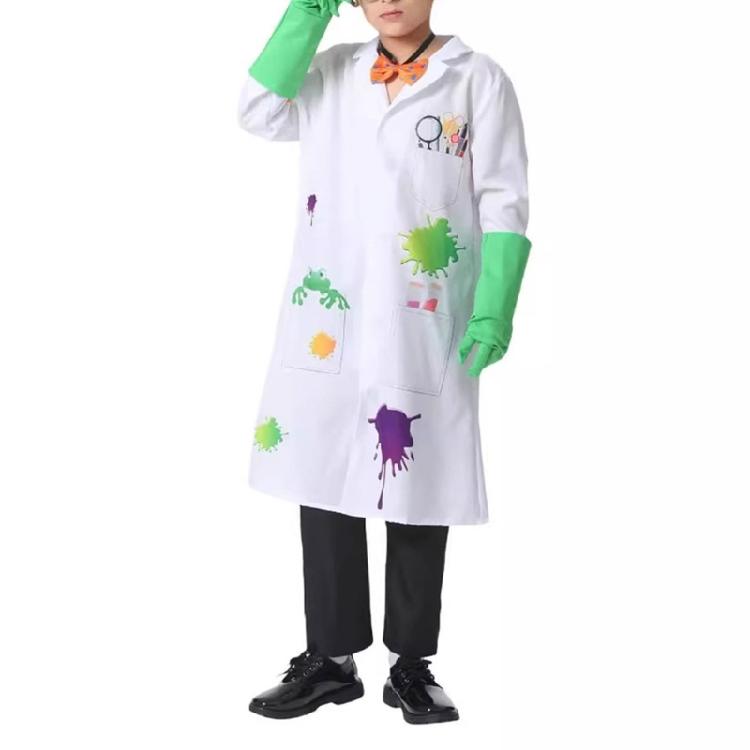 

Mad Scientist Outfit Mad Scientist Costume Accessories Lab Coat Gloves Glasses Frames Necktie Halloween Dressing Up Set L
