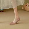 Rose wedding shoes women's new high-end Chinese bride Xiuhe high heels are not tired of toasting crystal single shoes
