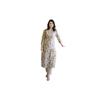 ANNI DESIGNER Women's Cotton Blend Straight Printed Kurta with Pant (Wide Cream_M_Cream_Medium)