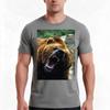 Grizzly Bear Tshirt Summer Casual Cotton Tee Oversized Streetwear Tops Vintage Graphic Print Loose Fit Short Sleeve