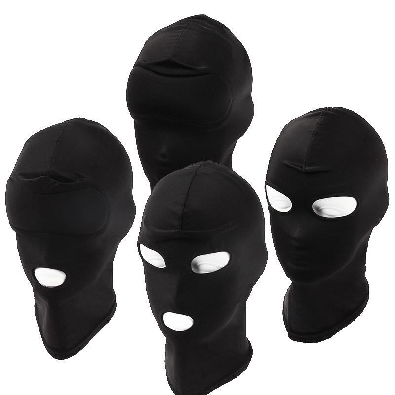Sexy Mask Hood with Open Mouth And Eye Hole Adult Party Game Bondage Cosplay Slave Headgear for Punishment