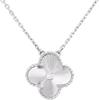 S925 Sterling Silber Kleeblatt-Halskette mit Diamant-Inlay - Limitierte Weihnachtspendant