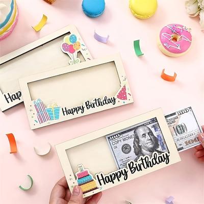 1pc Wooden Cash Gift Wallets Birthdays Party Decoration DIY Cash Envelopes Greeting Cards for Birthday Handmade Wallet Gifts Box