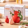 Strawberry modeling cooking ceramic seasoning jar oil bottle soy sauce vinegar pot home creative kitchen salt jar pepper bottle.