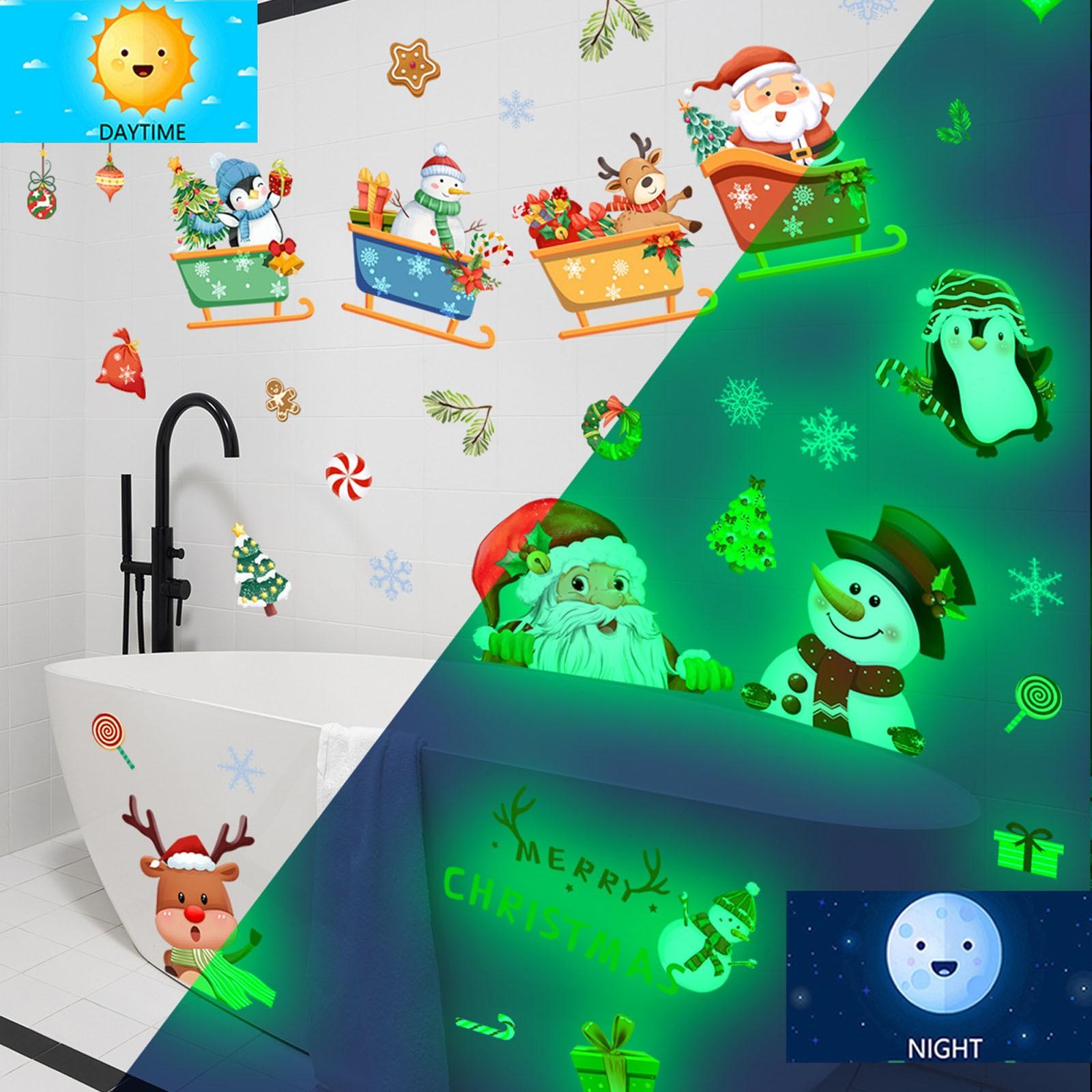 

Рождественские наклейки на окна 3 листа Рождественское украшение Наклейки на окна Дизайн Подходит для Рождества Нового года Дом Школа Принадлежности для вечеринки One Size