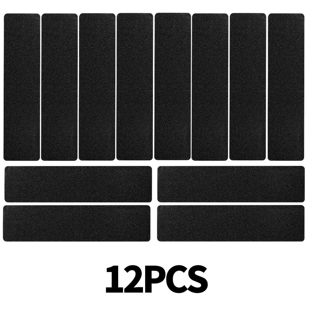 Non Slip Outdoor Stair Treads Black Pre-Cut Anti Slip Grip Tape Non Skid Heavy Duty Traction Adhesive Step Stripes