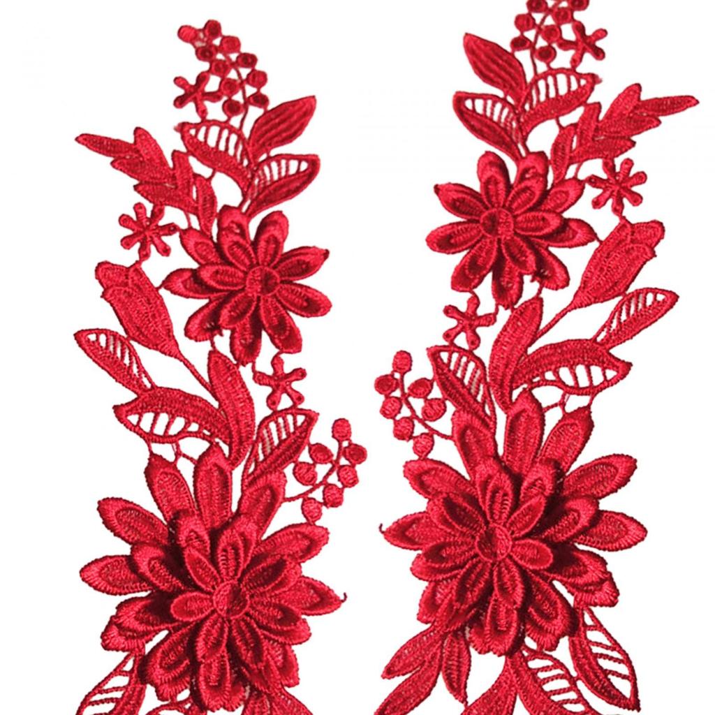 1 Par Aplique de Encaje Parches de Encaje Aplique Bordado de Flores para Vestido de Novia Ropa Chaquetas Diy Accesorios de Novia Suministro