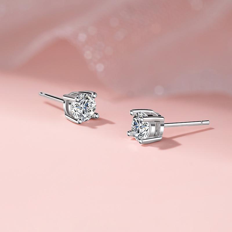 Ohrringe mit sechs Krallen, eingelegt mit Moissaniten und Diamanten - Klassischer und vielseitiger Stil 2024