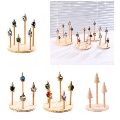 Elegant Wood Jewelry Rings Holder Display Stand Convenient for Wedding Shop Storage Organizers Tray Decoration