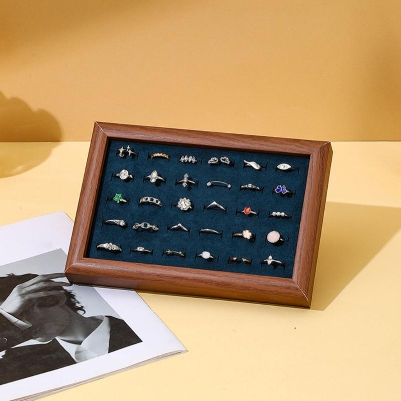 Elegant Jewelry Display Tray Convenient Accessories Holder Plate Dustproof Earrings Necklaces Bracelets Organizer