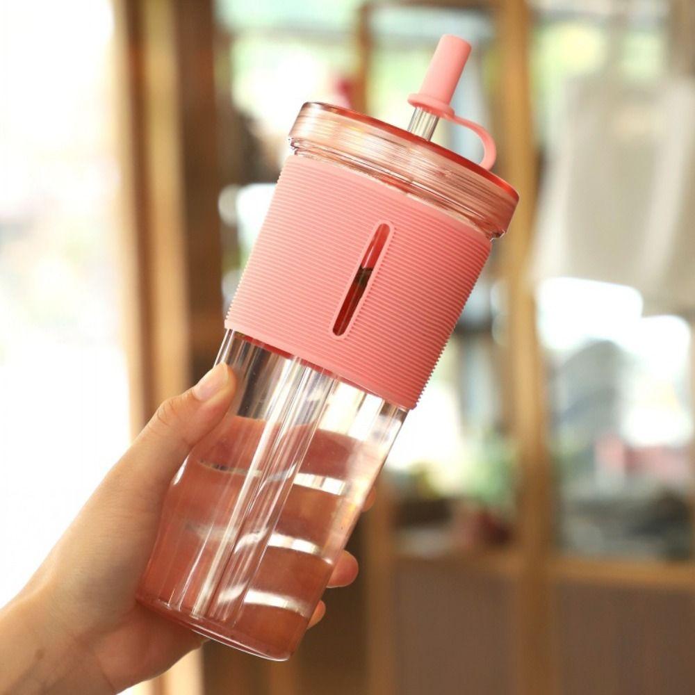 With Straw Clear Tumbler 710ml/24oz Iced Coffee Cup Smoothie Cup Water Bottle  Coffee Cup