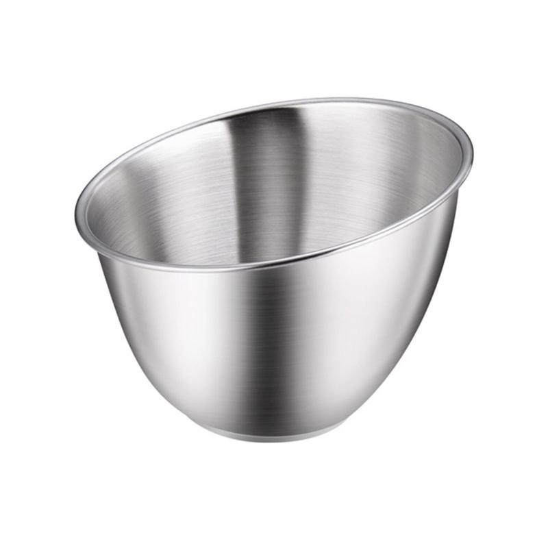 Slanted Salad Serving Bowl Korean Vegetable Holders for Restaurant Use Large Capacity Stainless Steel Tableware