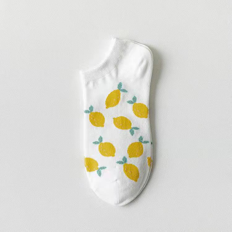 

Women s Thin Low-Cut Lemon Socks, Korean & Japanese Styles, Invisible Boat Socks - Cute Spring/Summer College Look One Size