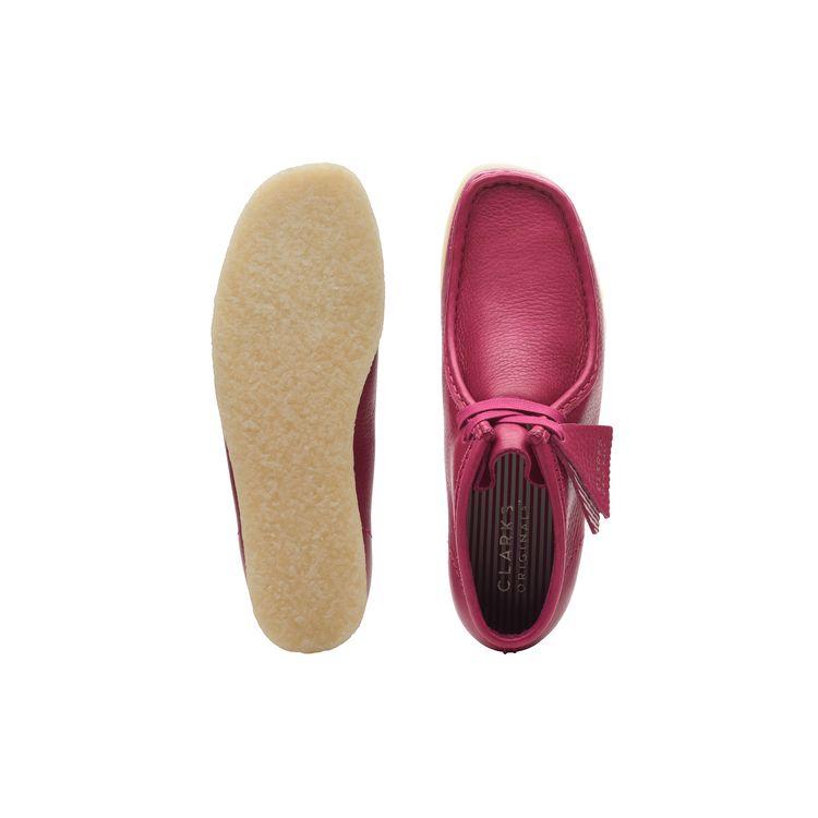 Clarks Originals Wallabee Leather Casual Versatile Comfortable Ankle Boots Women ankle boots Purple Pink 261732354