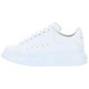 Oversized Sneaker Cow Leather, Leather Lace Up Low Top Casual Shoes Women's White 553770WHGP09000