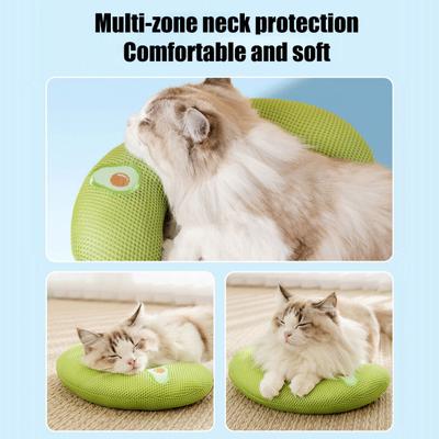 Cat Pillow for Indoor Cats Soft Fluffy Cat Calming Pillow Half Donut Cuddler