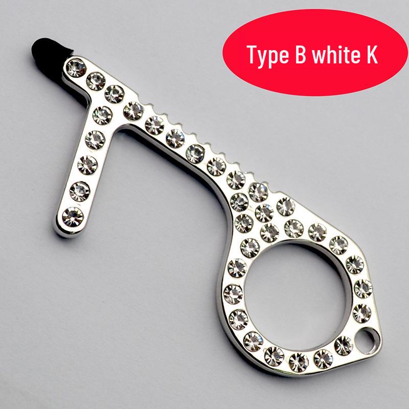 EDC Contactless Zinc Alloy Pendant Keychain Touchscreen and Elevator Opener