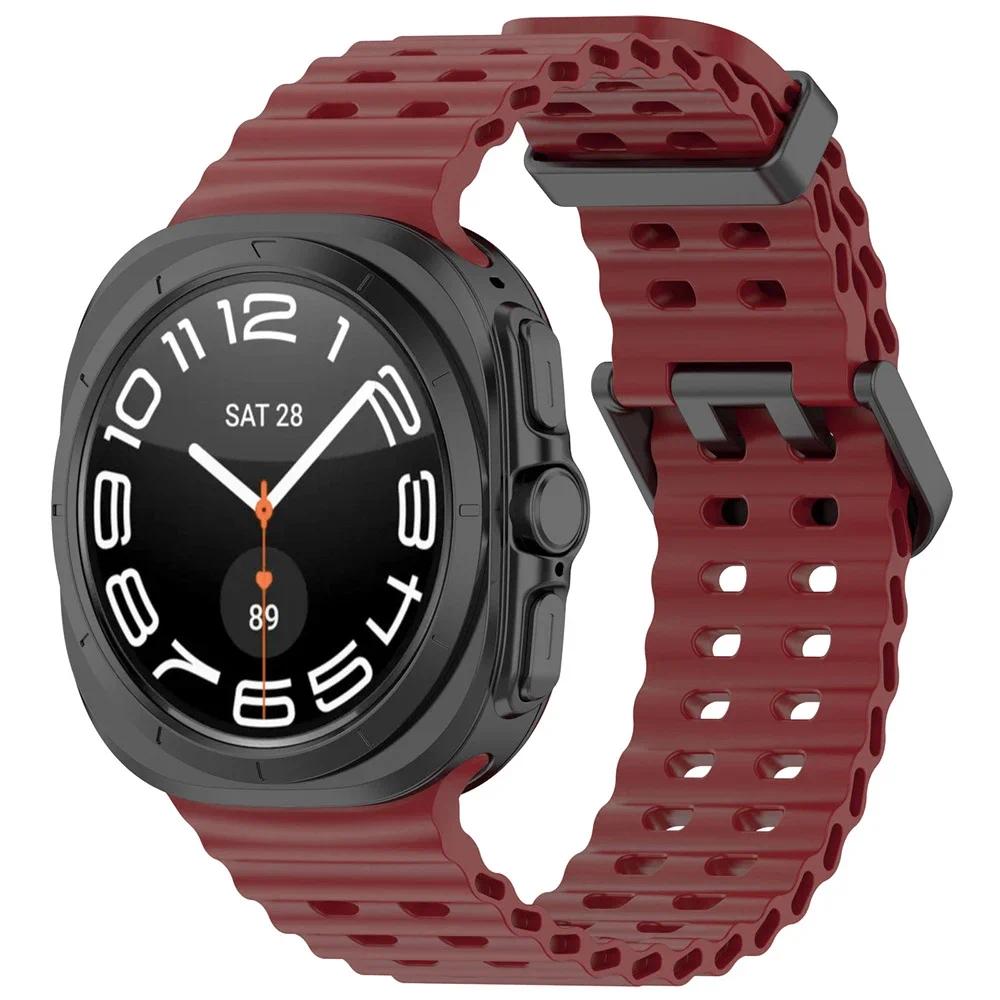 Sport Band For Samsung Galaxy Watch Ultra 47mm silicone Bracelet NO Gaps Ocean Watchband aquatics Watch 7 47mm Official Strap