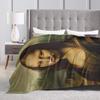 Funny Pouty Mona Lisa Throw Blanket Soft Comfy Print Blanket For Sofa Home Travel Office Flannel Bedspread Bed Cover