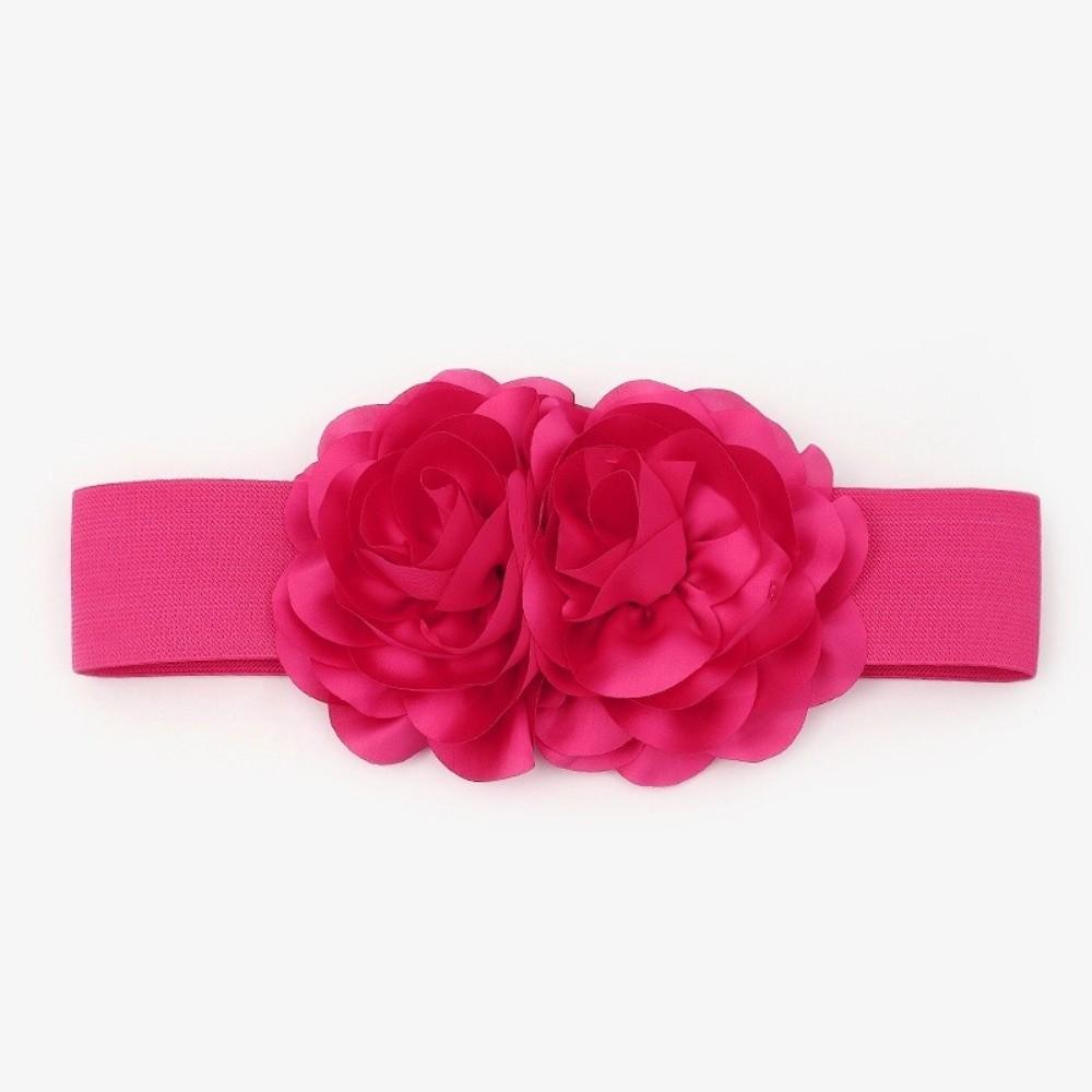 Large Flowers Waist Belt Elastic Corset Belt Elegant Stretch Waistband Dress Accessories