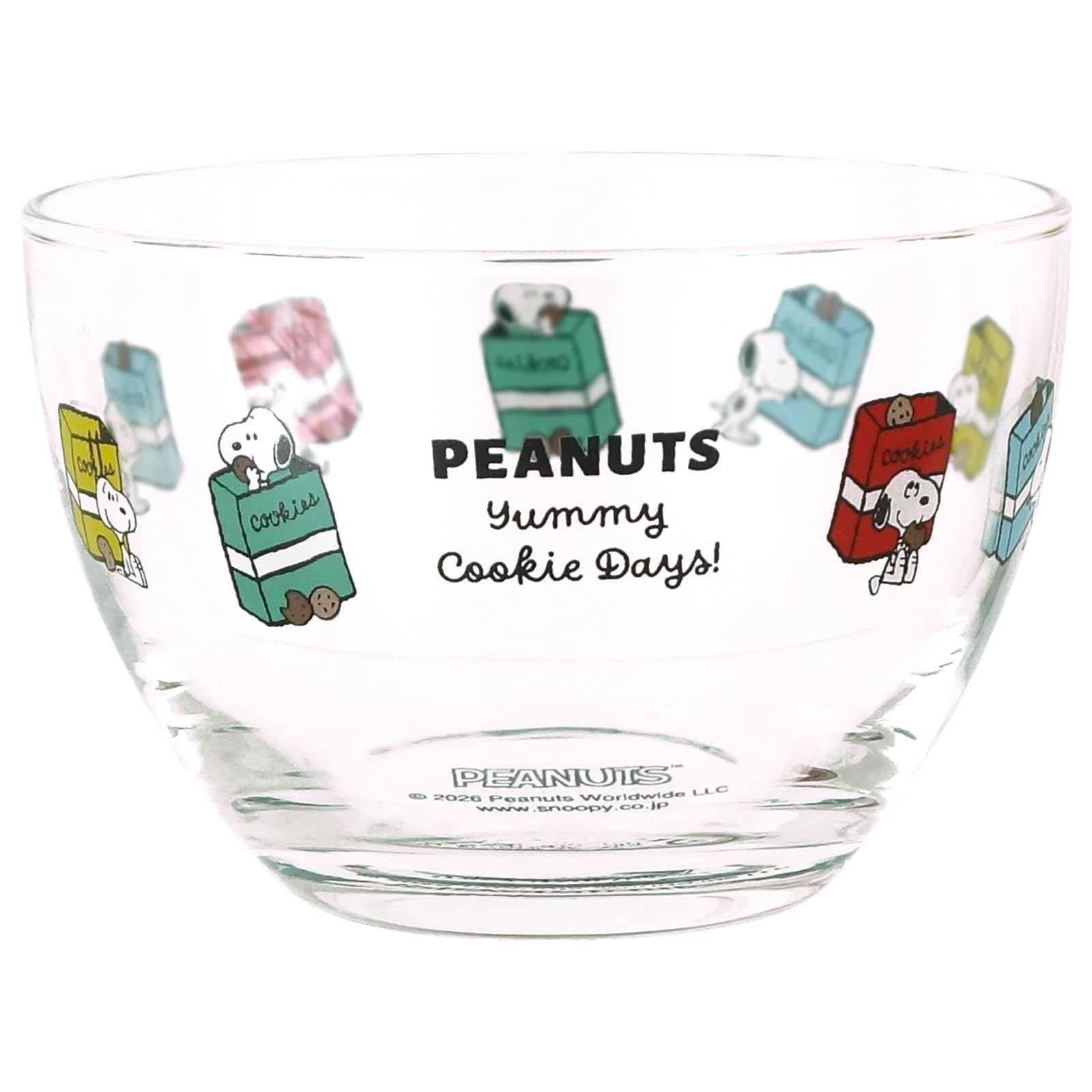 

Snoopy Glass Small Character Cookie Made in 609159 PEANUTS Bowl, Dish, Approx. 10cm, Tableware, Goods, Series, Japan, белый