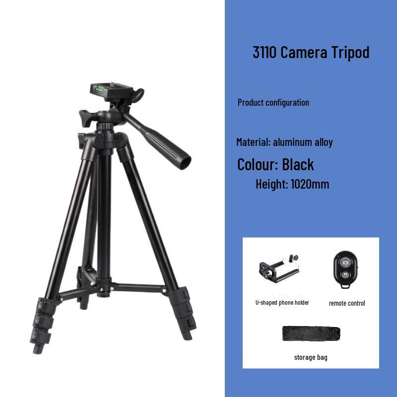 Aluminum Mobile Phone Holder & Projector Stand with Remote Control Tripod for Outdoor Shooting & Live Streaming