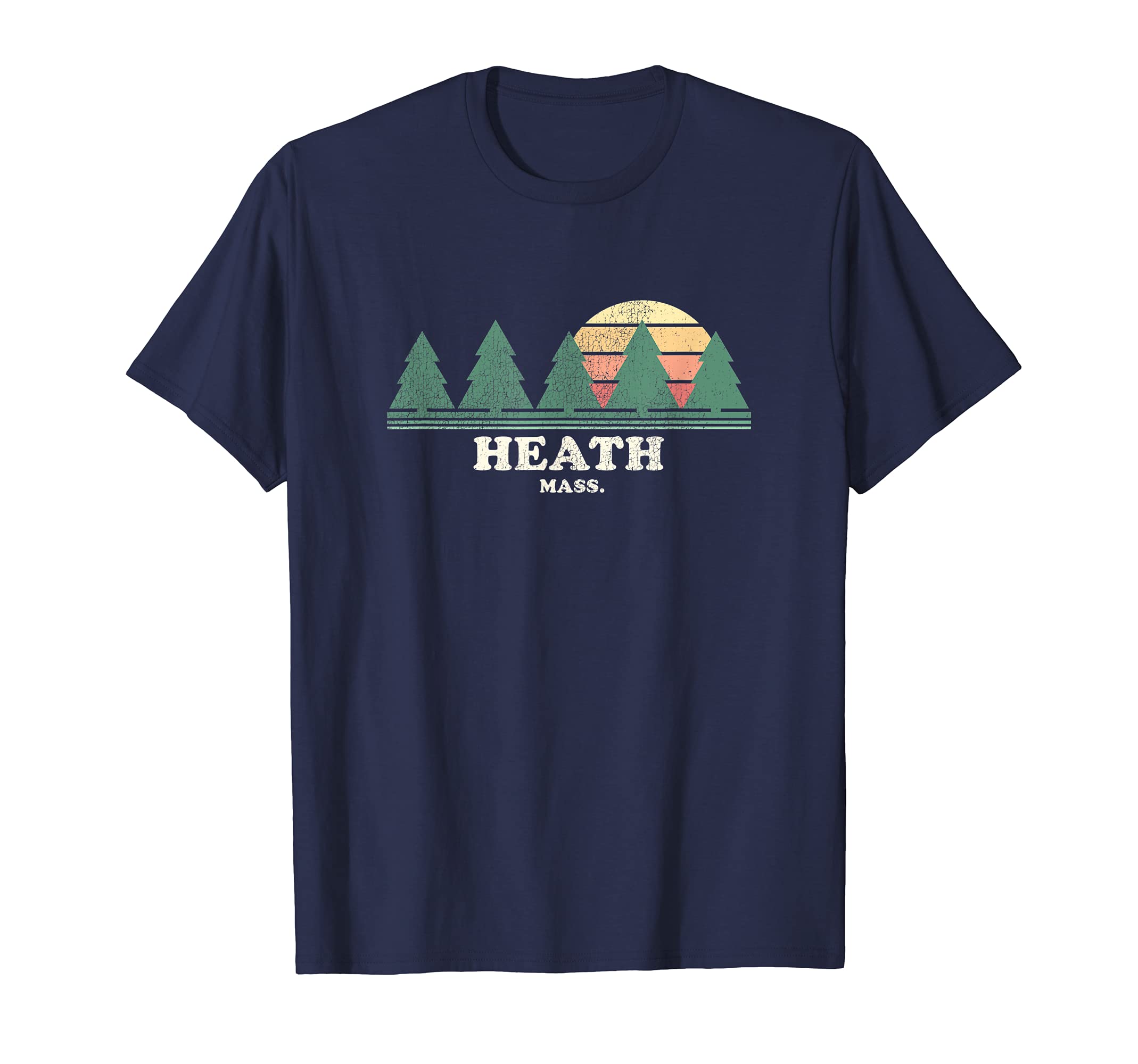 Heath MA Vintage Throwback T-Shirt Retro 70s Design Tee