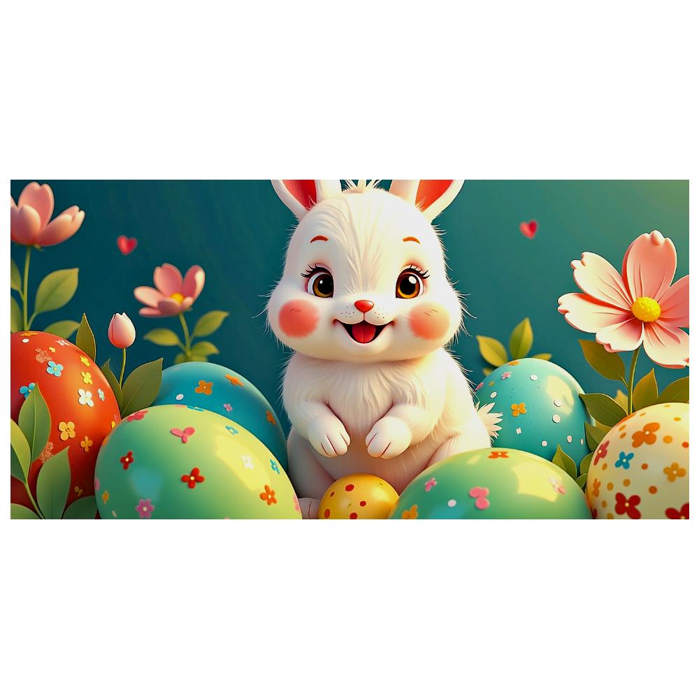 Lätt Påskdekoration Påskäggsbanderoll Påskharenbanderoll För Vårfest Dekoration Fotografering