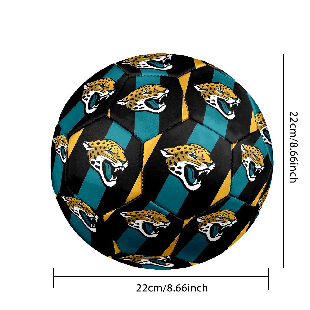 Jacksonville Jaguars Indoor Soccer Ball Size 5 Colorful All Ages Machine Stitched PVC Competition Ready Durable High-Bounce