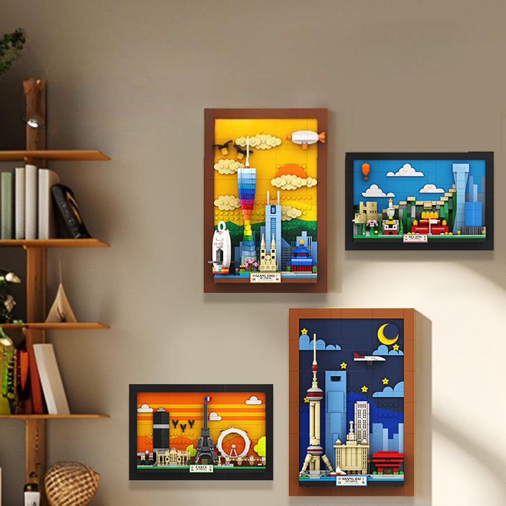 City Postcard Building Blocks City Architecture Postcard Building Bricks Toys Home Decoration Gifts For Kids Aged 6+