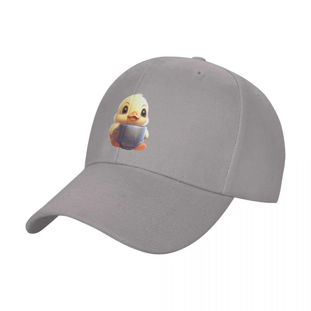 Cute duck with coffee Baseball Cap Sunscreen hats for men Luxury Cap golf hat genuine Hats Woman Men's