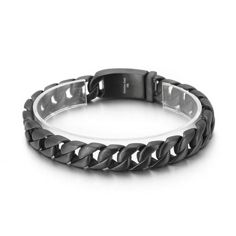 12MM Fashion Men Stainless Steel Thick Cuban Chain Bracelet Jewelry