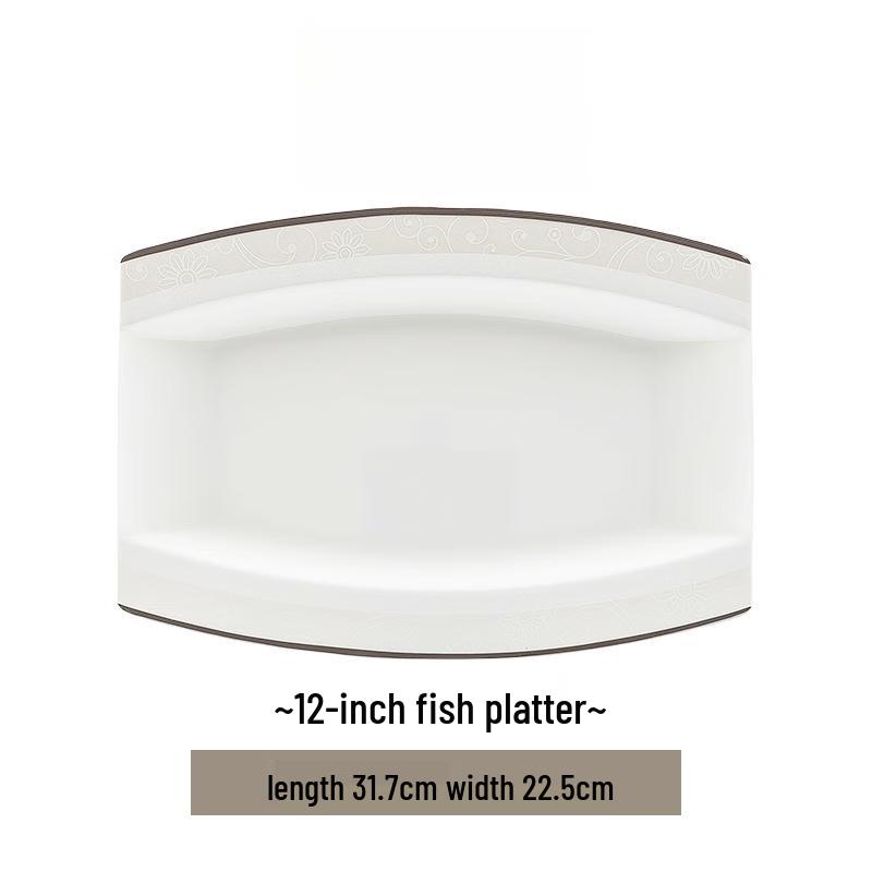 Mo De Lan Ka 12-inch Square Lolita Ceramic Fish Plate