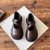 2024 New Autumn and Winter Round Head Platform British Style Japanese Mary Jane Shoes Small Leather Shoes Women's Skirt Retro Single Shoes