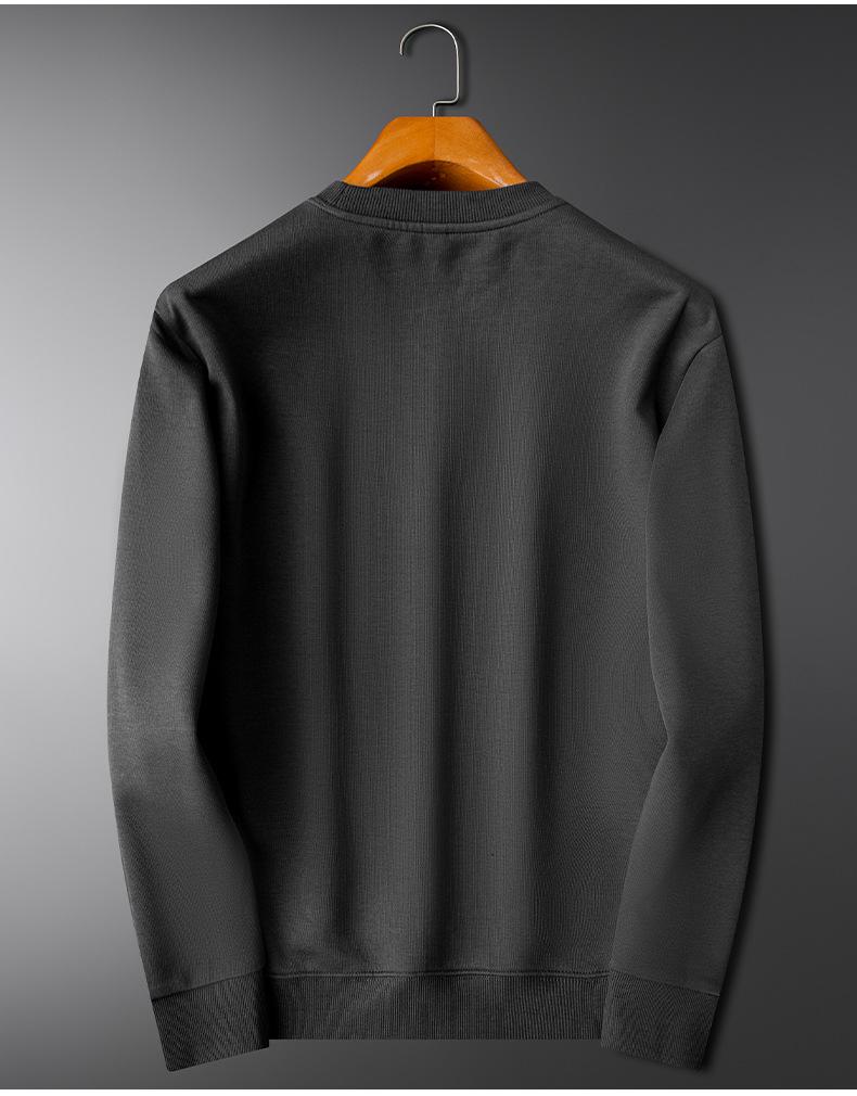 Herren Schwergewicht Gestickter Sport-Hoodie, Herbst/Winter 2025, Rundhals, Leicht lockere Passform
