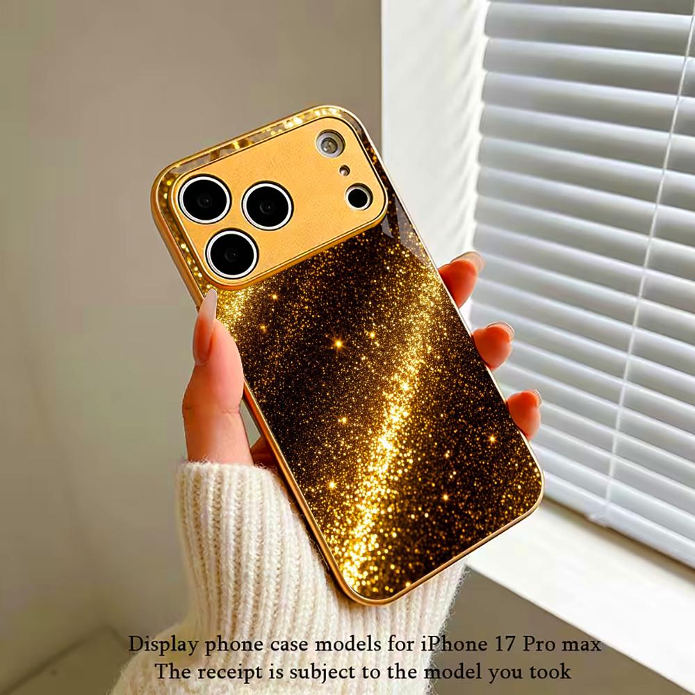 Colorful For Electroplated Glass Phone Case For iPhone 17 16 15 14 13 12 11 Pro Max Plus 16E 17Air Cover
