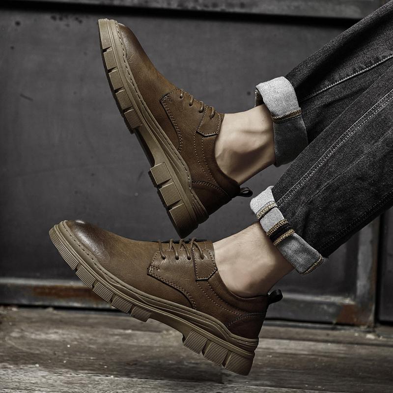 High Quality Men Genuine Leather Casual Shoes All-match Simple Male Sneakers Fashion Elegantes Oxford Shoes Comfy Business Shoes