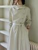 Two Sheep Design Twilight Asymmetrical Long-Sleeve Dress - Women's Autumn Waist-Hugging Intellectual Style