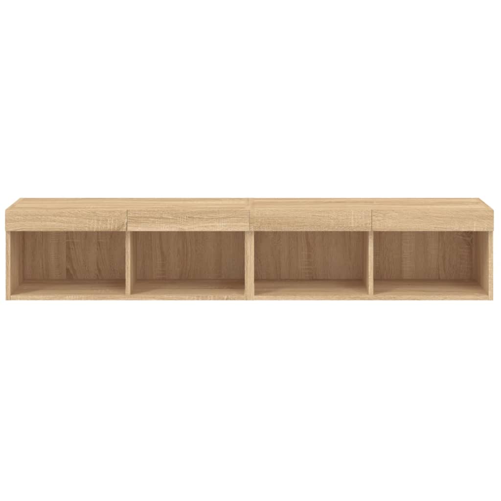 TV Cabinets with LED Lights 2 Pcs Sonoma Oak 80 X 30 X 30 Cm