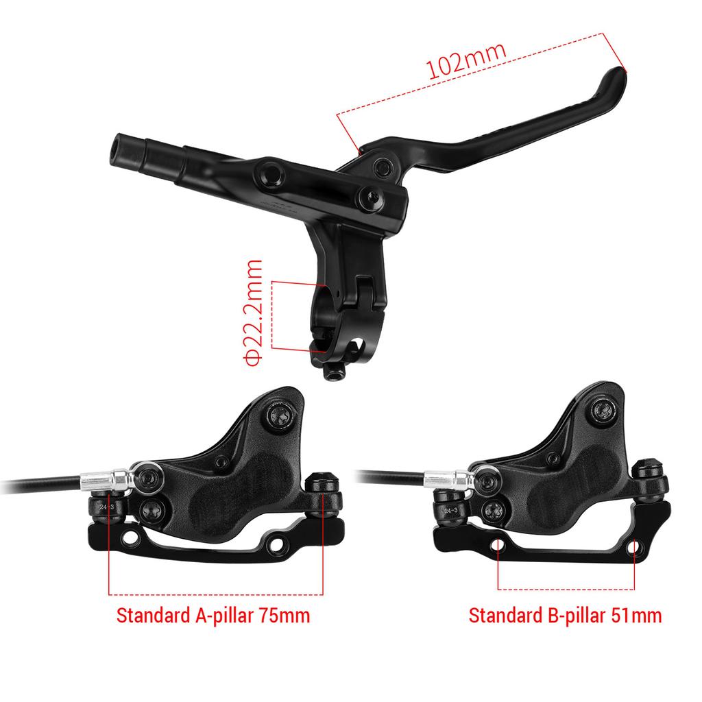 4 Piston Mountain Bike Hydraulic Disc Brakes Front 850mm Rear 1550mm Hydraulic Brake