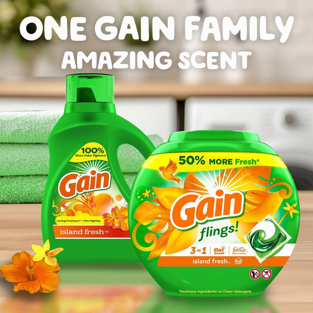 Gain Island Fresh Liquid Detergent 1360ml