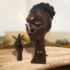 Head Incense Burner Holder Black Woman Smoking Resin Sandalwood Censer Incense Craft Desk Home Decoration Ornament