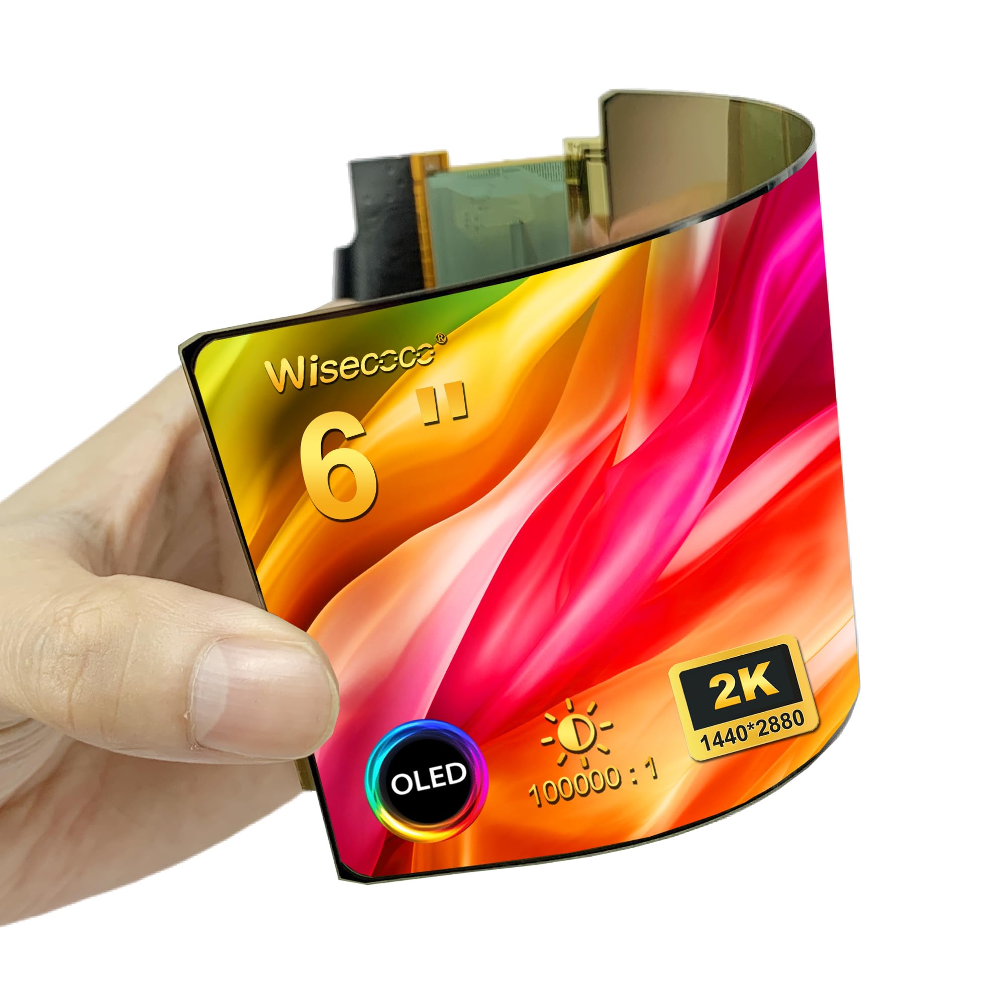 

wisecoco 6-дюймовий 2K OLED-дисплей гнучкий монітор органічний EL IPS 2880x1440 гнучкий екран гнучкий екран